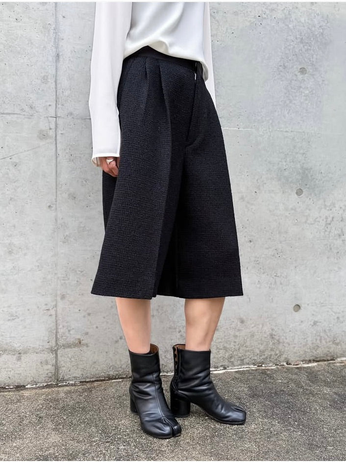 BLAMINK / ツイードバミューダパンツ / BLACK / 79142000023