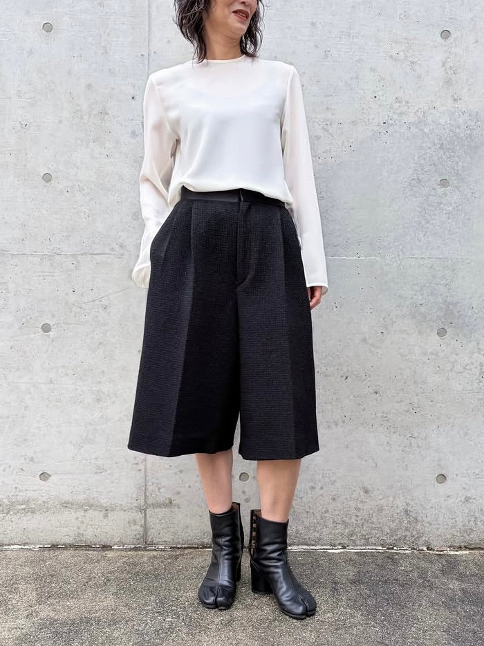 BLAMINK / ツイードバミューダパンツ / BLACK / 79142000023