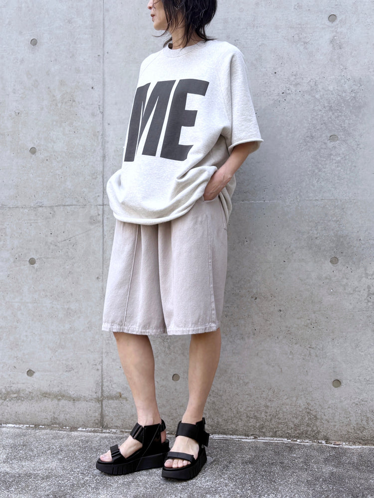 KATHARINE HAMNETT / NOIL SILK EASY WIDE SHORTS / BEIGE / KHESP-01