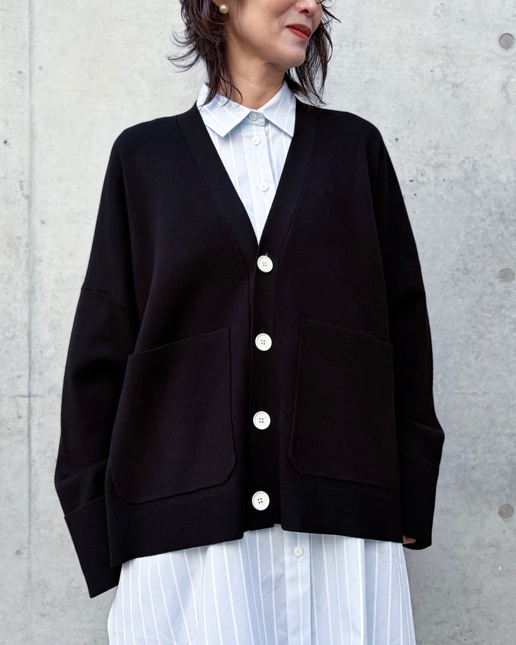 ENFÖLD / BOX WIDE-CARDIGAN / Black / 300JS170-0951