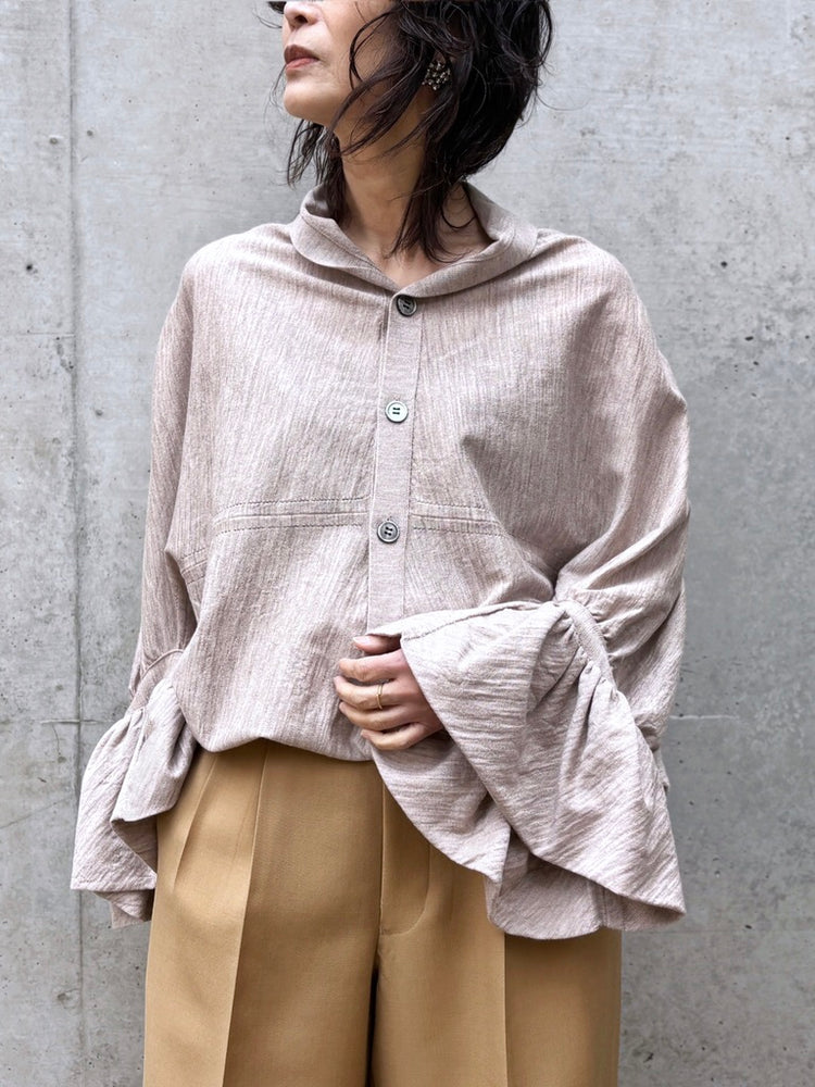 JUNYA WATANABE / アームドレープデザイン ロングカーディガン / TOP BEIGE / JQ-N007