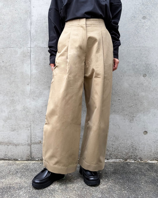 STUDIO NICHOLSON / DORDONI PLEATED PANT / TAN / SNW1616
