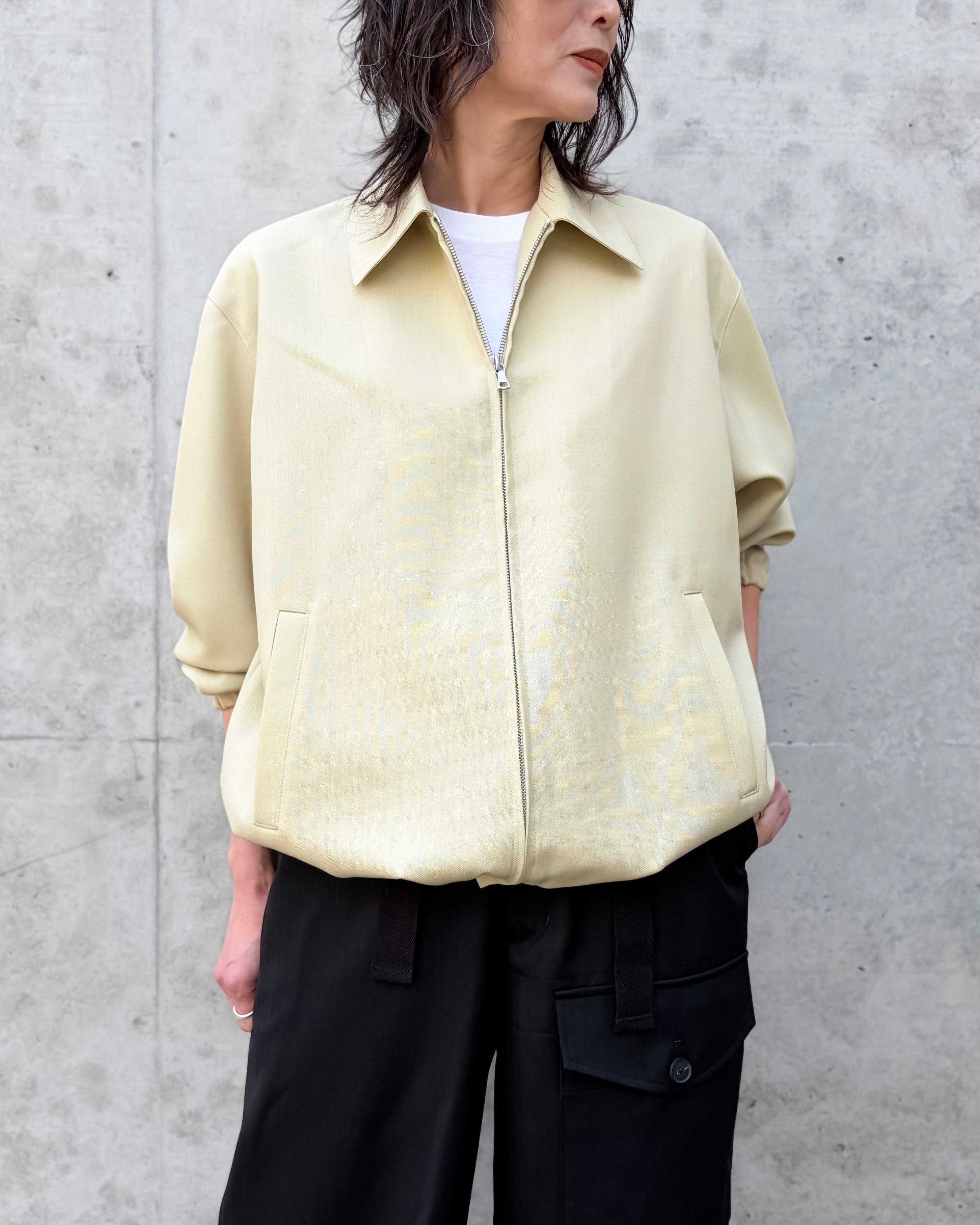 AURALEE / WOOL KID MOHAIR HOPSACK ZIP BLOUSON / DUSTY BEIGE / A26SB03M