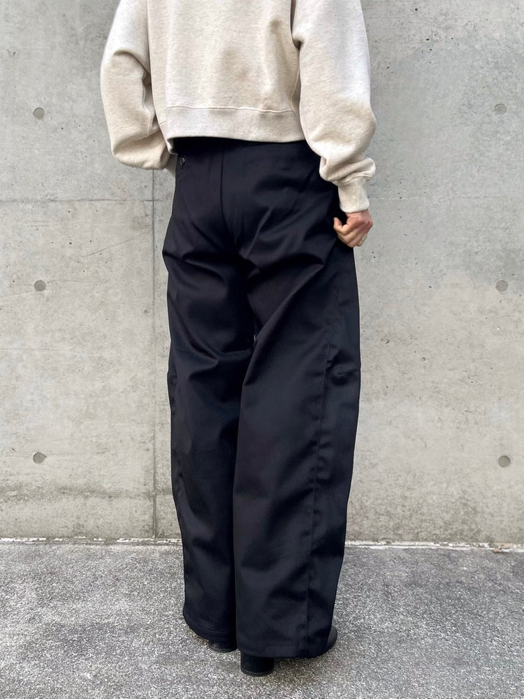 HYKE / T/C BARREL-LEG WORK PANTS / BLACK / 13394