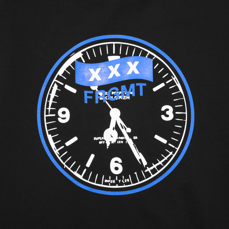 GOD SELECTION XXX / WALL CLOCK PRINTED T-SHIRT / BLACK / GX-S25-12FST-02