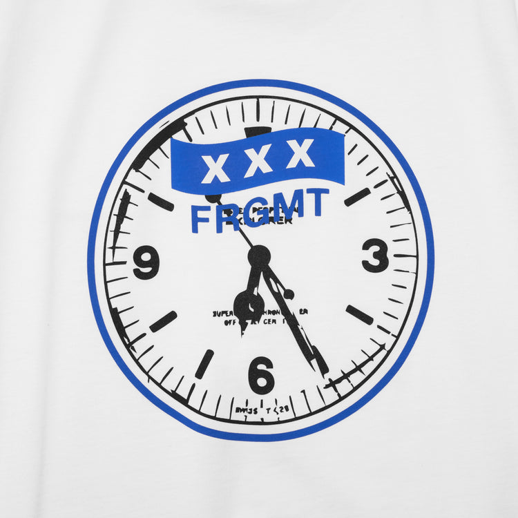 GOD SELECTION XXX / WALL CLOCK PRINTED T-SHIRT / WHITE / GX-S25-12FST-02
