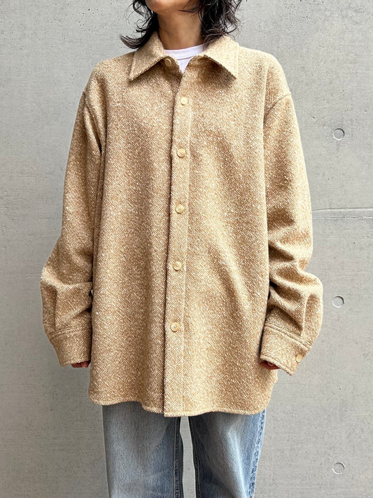 AURALEE / HOMESPUN TWEED SHIRT BLOUSON / CAMEL BEIGE /