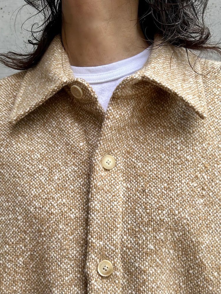 AURALEE / HOMESPUN TWEED SHIRT BLOUSON / CAMEL BEIGE /