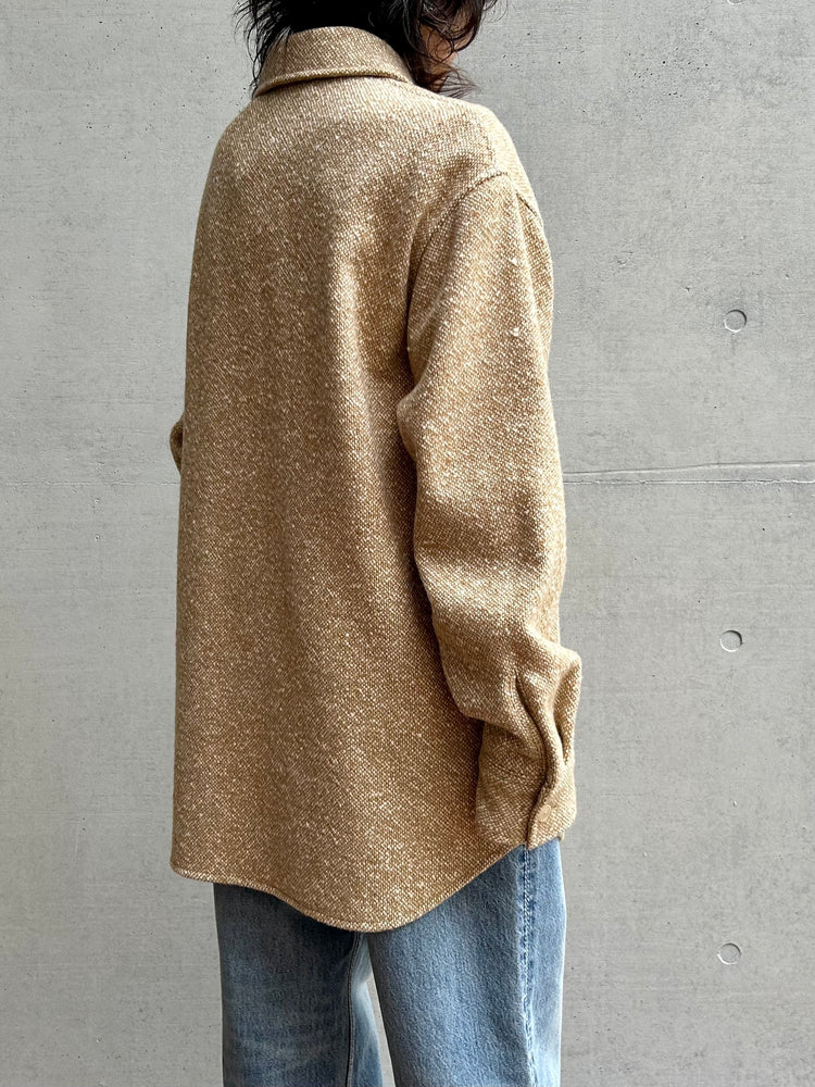 AURALEE / HOMESPUN TWEED SHIRT BLOUSON / CAMEL BEIGE /