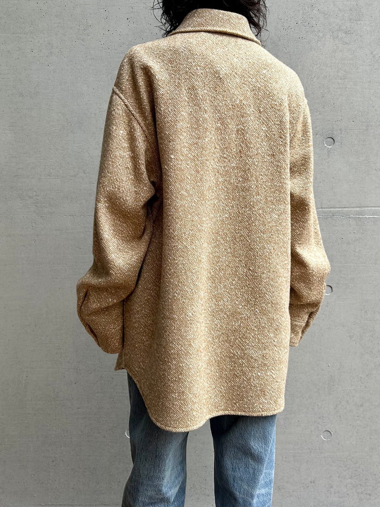 AURALEE / HOMESPUN TWEED SHIRT BLOUSON / CAMEL BEIGE /