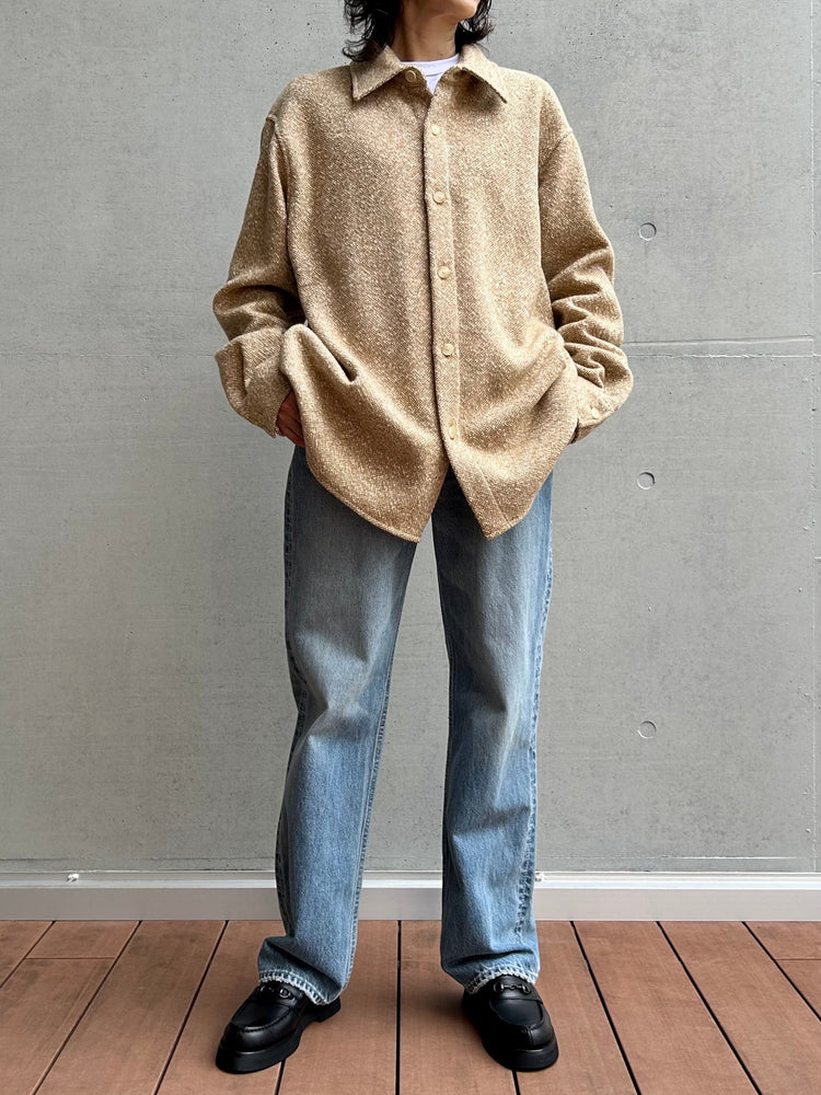AURALEE / HOMESPUN TWEED SHIRT BLOUSON / CAMEL BEIGE /