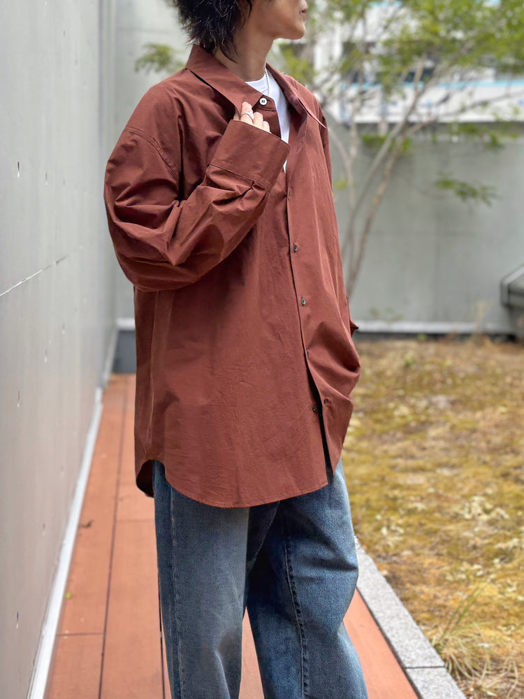 SOPHIE TALKS ABOUT THE WEATHER / OVER SIZE SHIRT / BROWN / COM-26F-SH03
