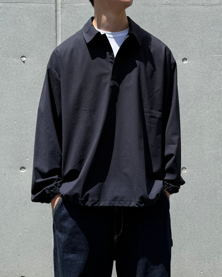 SOPHNET. / 4-WAY STRETCH L/S POLO SHIRT / NAVY / SPNT-262060