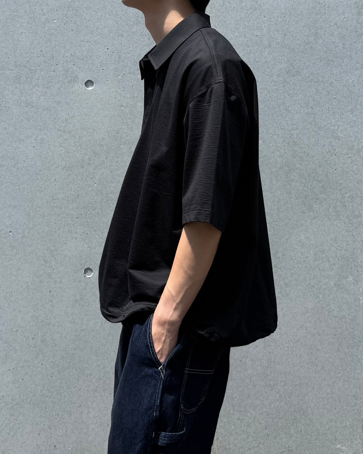 SOPHNET. / STRETCH SUCKER S/S POLO SHIRT / BLACK / SPNT-262082