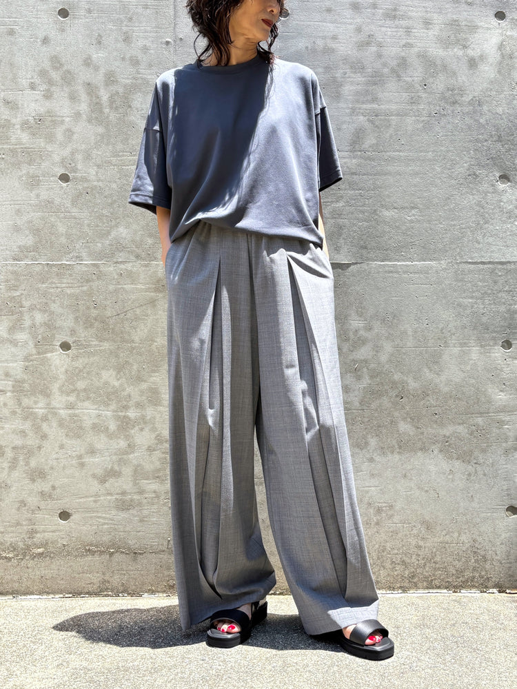 ENFÖLD / BOX PLEATS WIDE-PANTS / TOP GRAY / 300JA431-0581