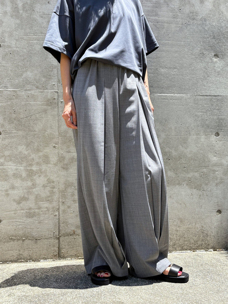 ENFÖLD / BOX PLEATS WIDE-PANTS / TOP GRAY / 300JA431-0581