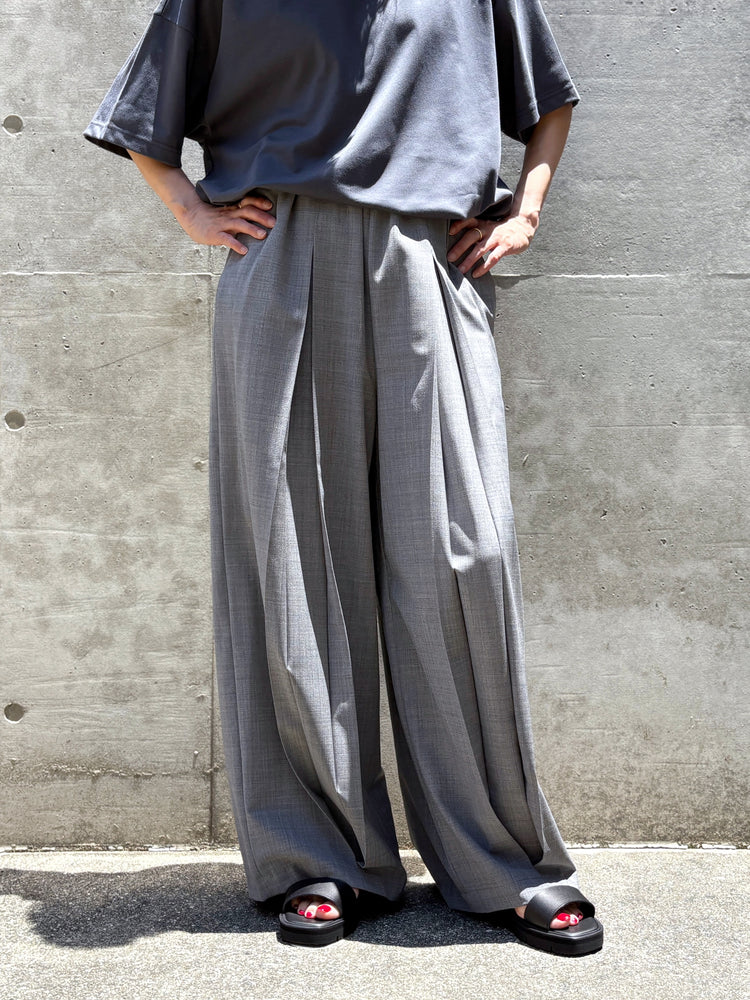 ENFÖLD / BOX PLEATS WIDE-PANTS / TOP GRAY / 300JA431-0581