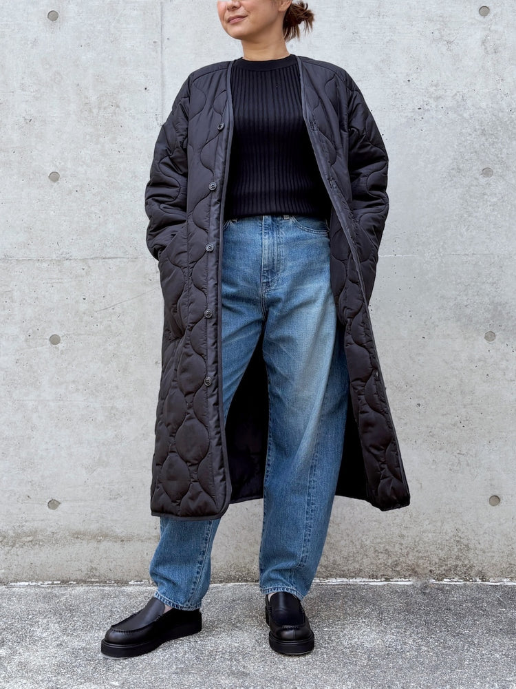 HYKE / QUILTED LINER COAT / BLACK / 17594