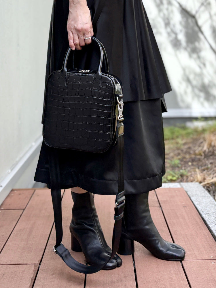 JUNYA WATANABE / ステアガラス×クロコ型押し ショルダー付き2wayバッグ / BLACK / JP-K204-051