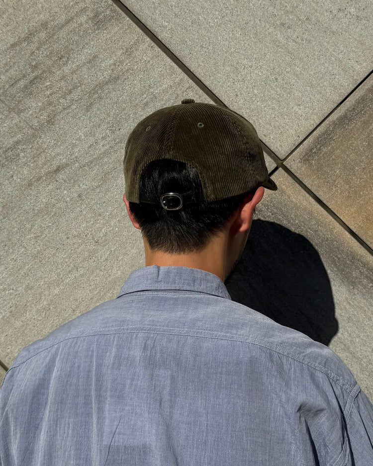 KIJIMA TAKAYUKI / CORDUROY SULFER DYED 6 PANEL CAP / OLIVE GREEN / MYY262816