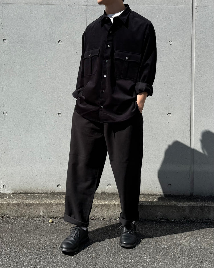PORTER CLASSIC / LIGHT MOLESKIN EASY PANTS / BLACK