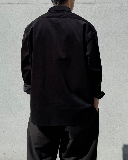PORTER CLASSIC / ROLL UP ORGANIC CORDUROY SHIRT (14WALE) / BLACK