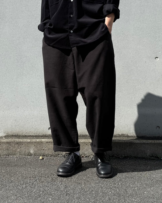 PORTER CLASSIC / LIGHT MOLESKIN EASY PANTS / BLACK