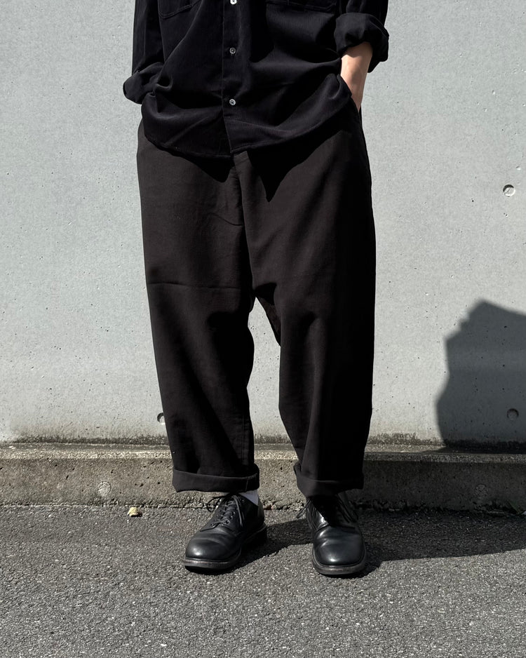 PORTER CLASSIC / LIGHT MOLESKIN EASY PANTS / BLACK