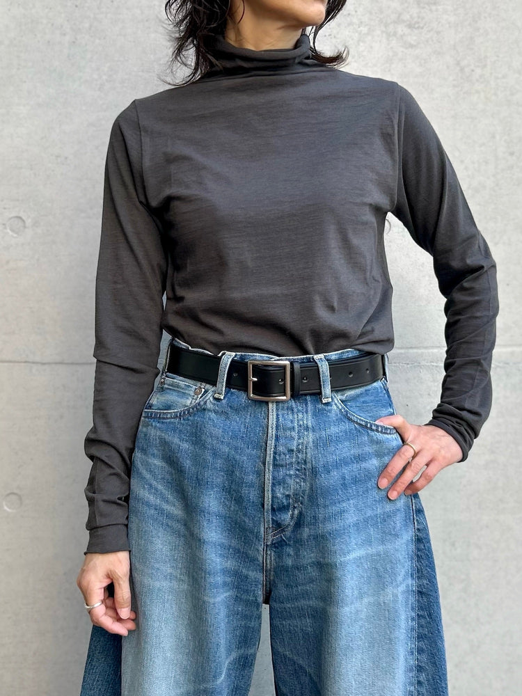 WALANCE / cotton cashmere high neck T / BLACK / 3253-020