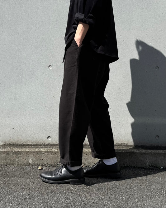 PORTER CLASSIC / LIGHT MOLESKIN EASY PANTS / BLACK