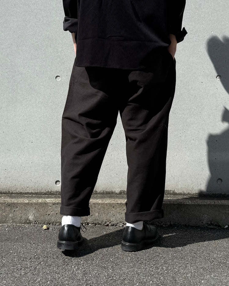 PORTER CLASSIC / LIGHT MOLESKIN EASY PANTS / BLACK