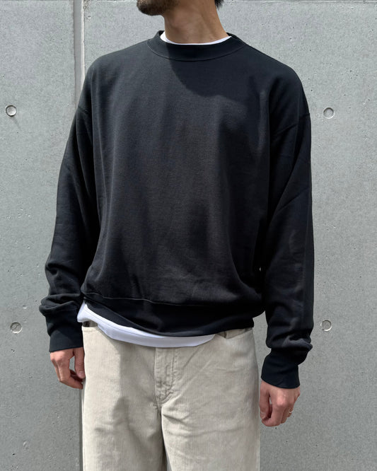 AURALEE / HIGH TWIST LIGHT SWEAT P/O / INK BLACK / A26SP02MU