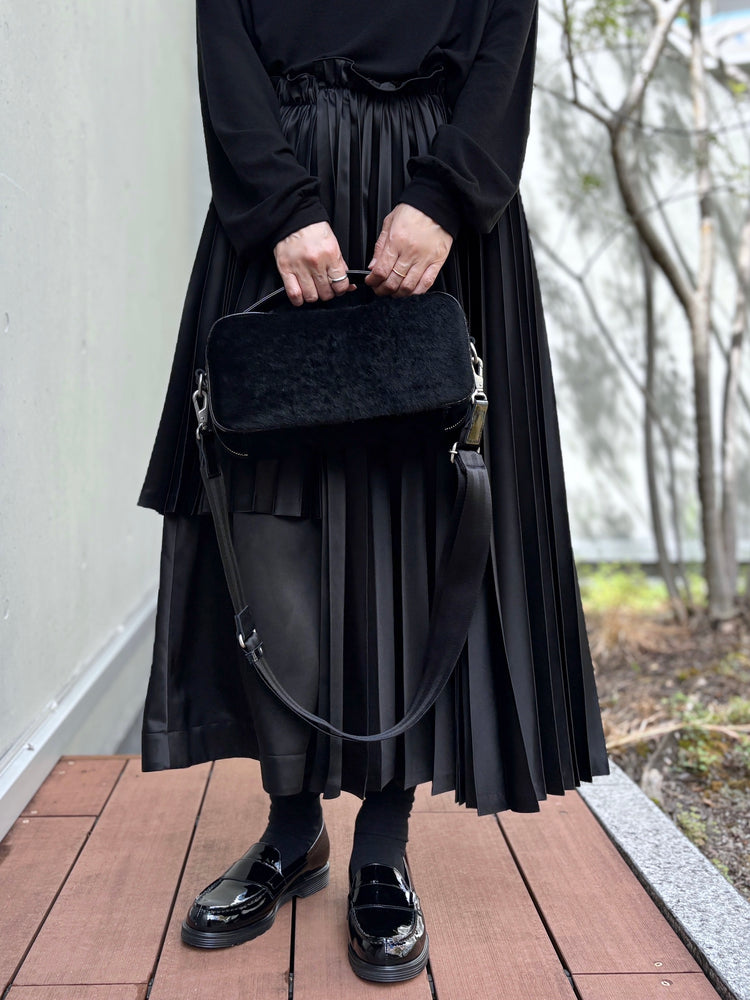 JUNYA WATANABE / ステアガラス×ヘアハイド ショルダー付き2wayバッグ / BLACK / JP-K205-051