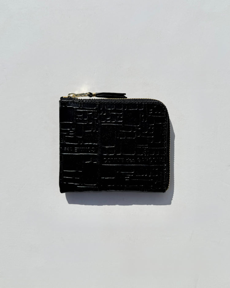 Wallet COMME des GARCONS / EMBOSSED LOGOTYPE L ZIP WALLET / BLACK
