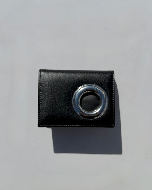 Wallet COMME des GARCONS / SILVER EYELET CARD CASE / BLACK