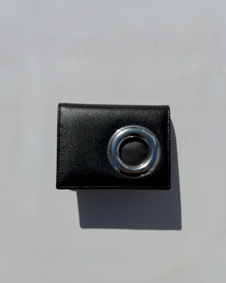 Wallet COMME des GARCONS / SILVER EYELET CARD CASE / BLACK
