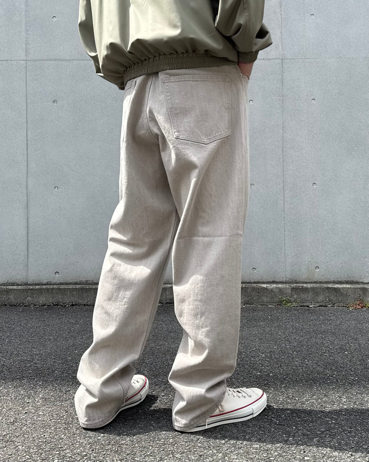 AURALEE / FADED HARD TWIST BROWON DENIM WIDE PANTS / LIGHT GRAY / A26SP02BD