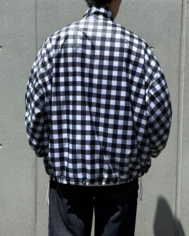 TSTS / RECYCLED POLYESTER WIND TRACK JACKET / BLACK GINGHAM / 26AMM0604