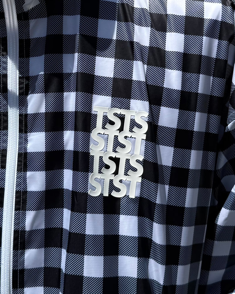 TSTS / RECYCLED POLYESTER WIND TRACK JACKET / BLACK GINGHAM / 26AMM0604