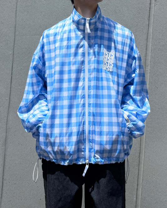 TSTS / RECYCLED POLYESTER WIND TRACK JACKET / SAX BLUE GINGHAM / 26AMM0604