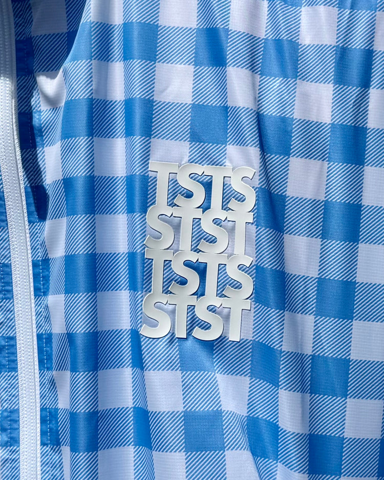 TSTS / RECYCLED POLYESTER WIND TRACK JACKET / SAX BLUE GINGHAM / 26AMM0604