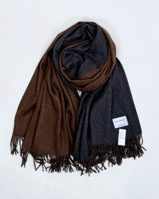 The Inoue Brothers… / Two Colour Large Brushed Scarf / Black/Brown