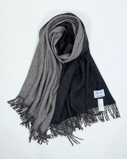 The Inoue Brothers… / Two Colour Large Brushed Scarf / Charcoal/Light Grey