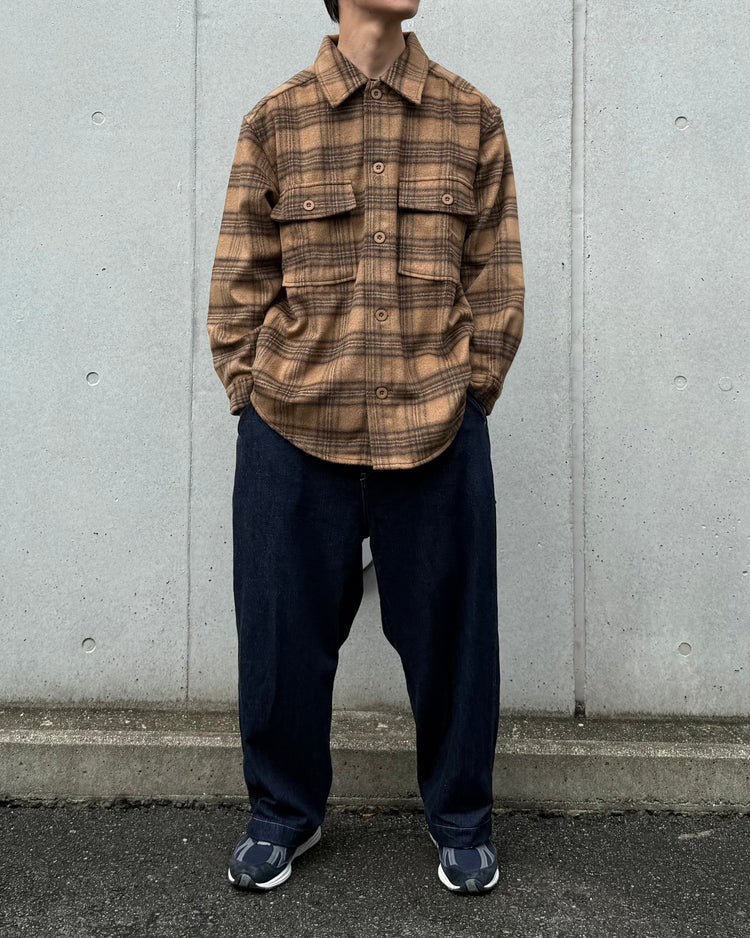 ACY / HEAVY WAIT FLANNEL SHIRT JACKET / BROWN CHECK