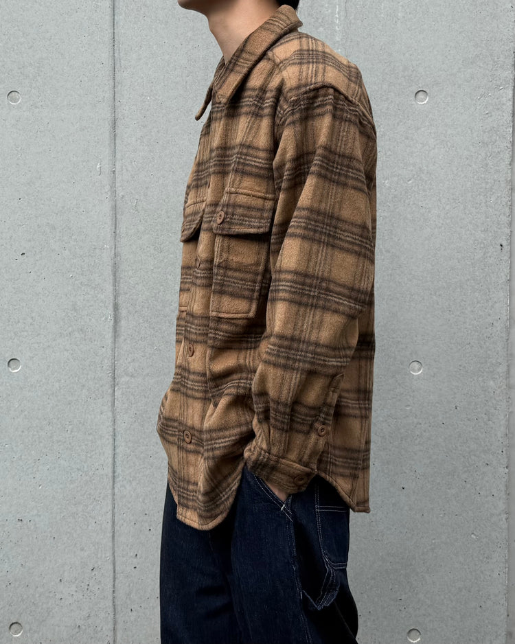 ACY / HEAVY WAIT FLANNEL SHIRT JACKET / BROWN CHECK