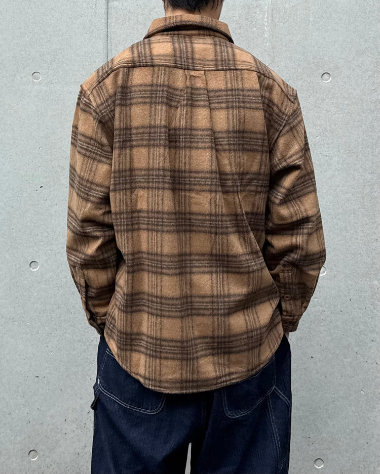 ACY / HEAVY WAIT FLANNEL SHIRT JACKET / BROWN CHECK