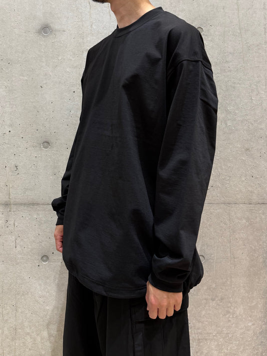 DAIWA PIER39 / TECH DRAWSTRING TEE L/S / BLACK / BE-31025W