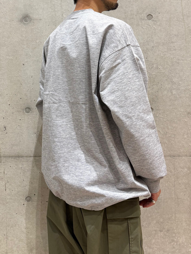 DAIWA PIER39 / TECH DRAWSTRING TEE L/S / HEATHER GRAY / BE-31025W