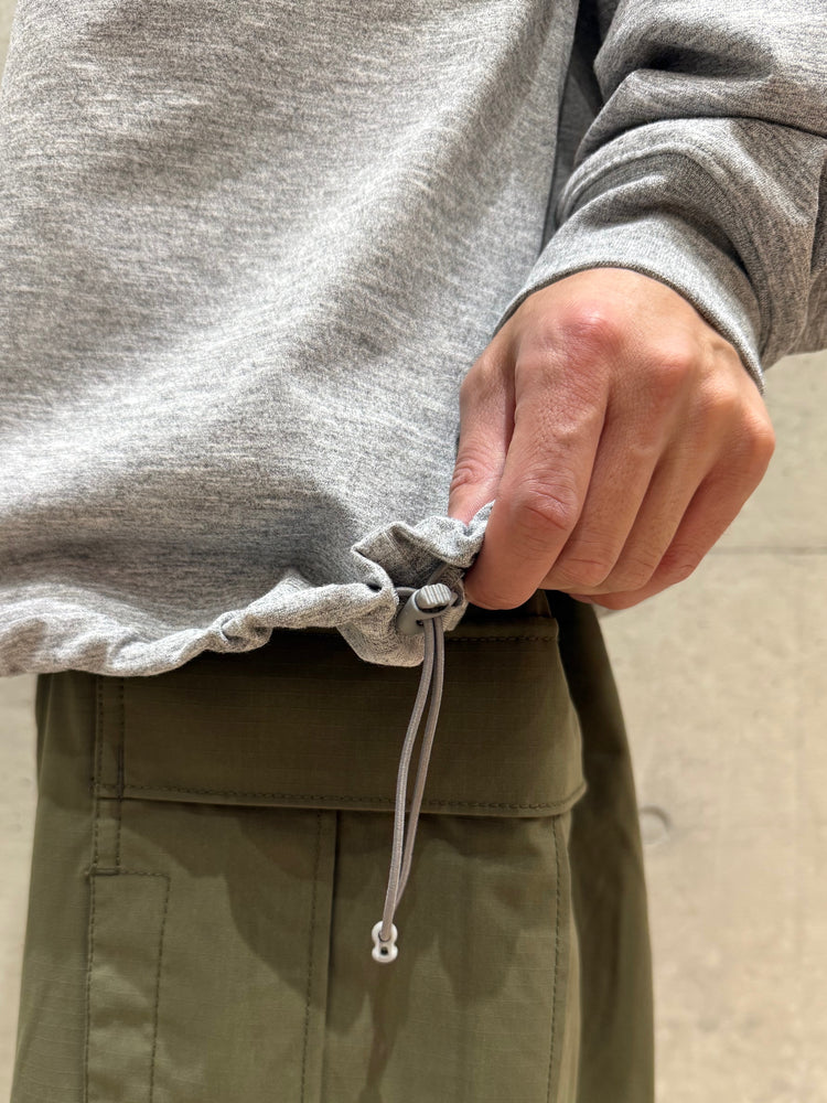 DAIWA PIER39 / TECH DRAWSTRING TEE L/S / HEATHER GRAY / BE-31025W
