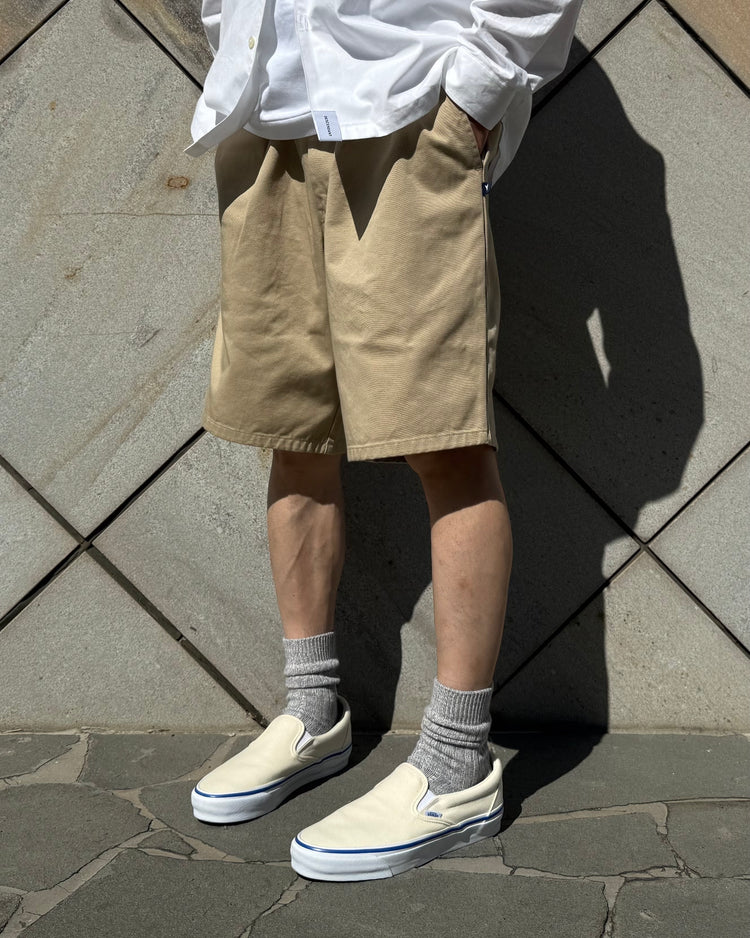 DESCENDANT / JERRY ORGANIC COTTON TWILL SHORTS / BEIGE / 261CPDS-PTM06